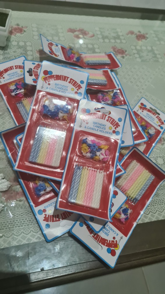 Grosir 1 Box Isi 24 - Lilin Peppermint / Lilin Ultah / Peppermint Stripe