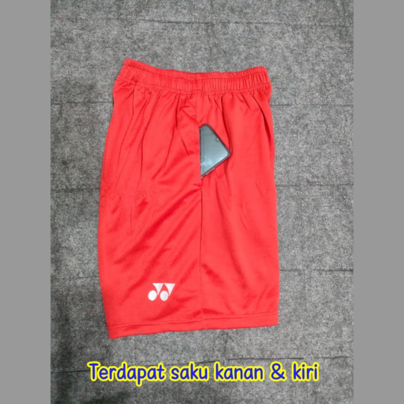 Celana Bulutangkis YY Bersaku CPY108 CPY208 / Celana Badminton YY Berkantong / Celana Olahraga Bulutangkis YY Polos Pengikat Tali Logo Bordir Bahan Tebal / Sport Collection Jakarta CPY108 CPY208