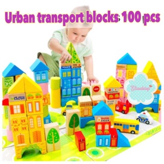 Urban transport blocks 100 pcs mainan  balok tata kota 