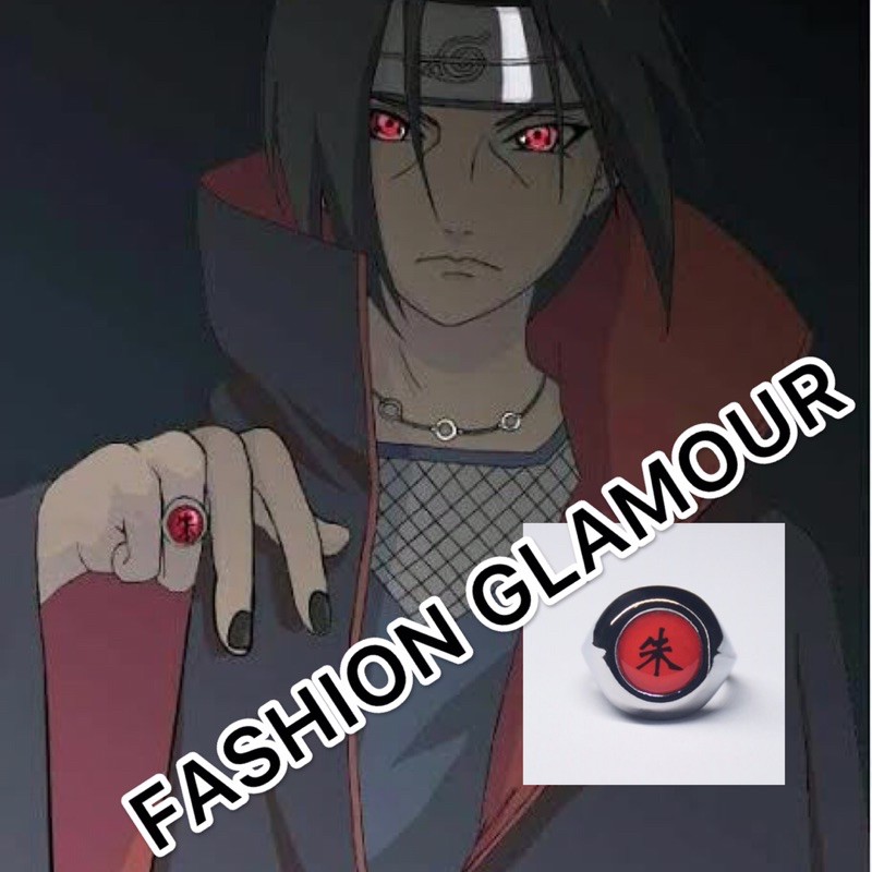 CINCIN IMPORT ANIME NARUTO ITACHI AKATSUKI ALL TEAM COSPLAY BISA DI ATUR SESUAI LINGKAR JARI