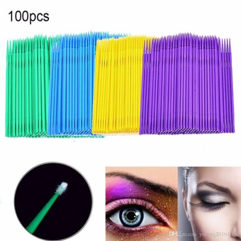 100pcs Micro Bud eyelash extension disposable micro stick bud tongkat anastesi sulam eyelash extension