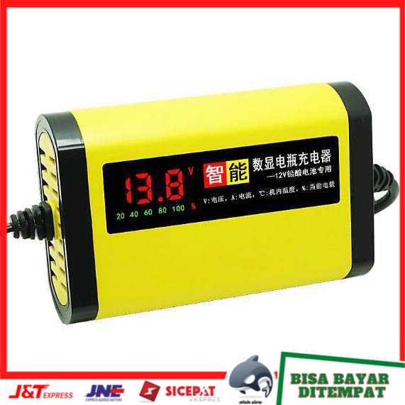 Charger Baterai Aki Mobil Motor LCD Display 12V 2A Taffware C1202-6 COD Surabaya