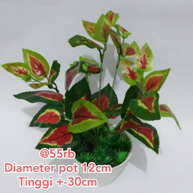 Monstera merah / tanaman hias monstera/ bunga hias / bunga artificial/ monstera plastik/ monstera