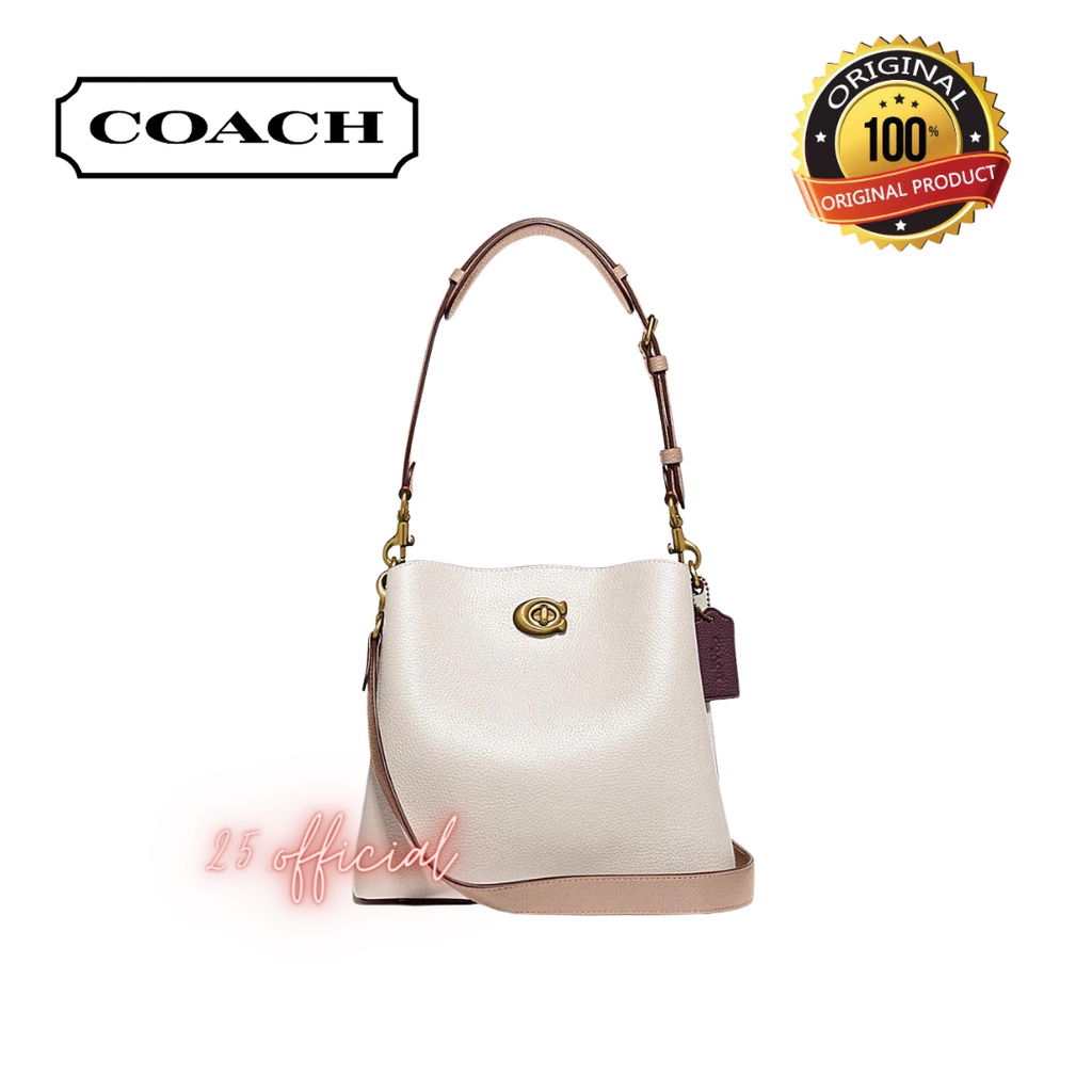 [ORIGINAL] COACH Willow Bucket Bag In Colorblock Ivory / Tas Coach Original / Coach Bag Original