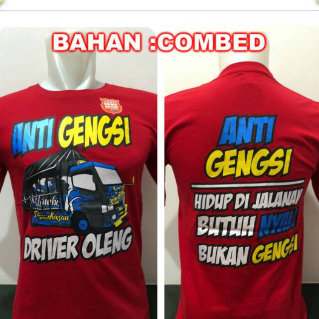 Kaos distro tshirt baju driver oleng gensi