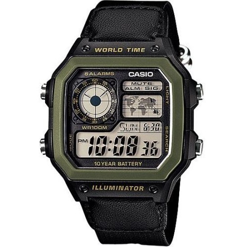 Casio Original AE-1200WHB-1B / AE1200WHB-1B Jam Tangan Pria - Digital - Canvas - Hitam