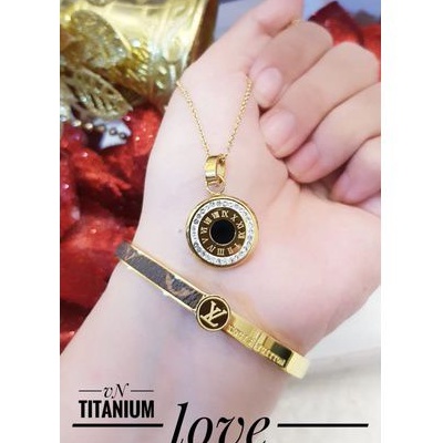 TiTanium set gelang dan kalung wanita p82883