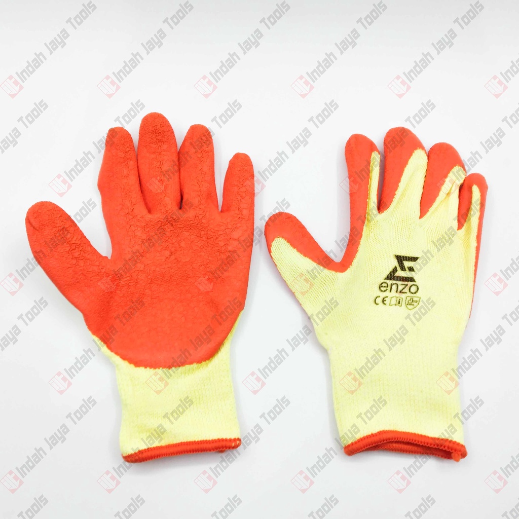 ENZO Sarung Tangan Karet LATEX KOMBINASI Katun Heavy Duty Anti Slip