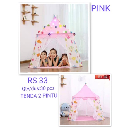 TENDA BERMAIN ANAK HOUSE CASTLE MODEL 2 PINTU TENDA LIPAT