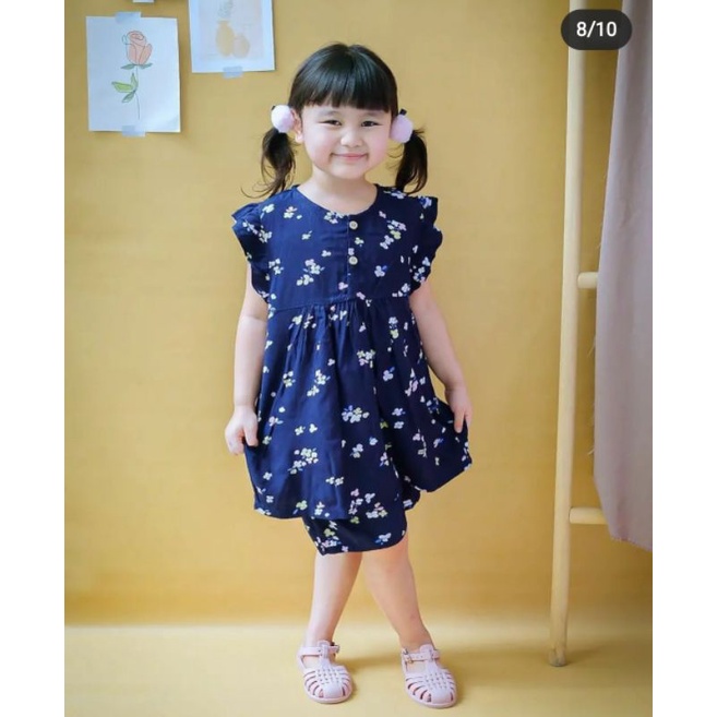 SETELAN KATUN RAYON ANAK/ SETELAN PENDEK MOTIF ANAK