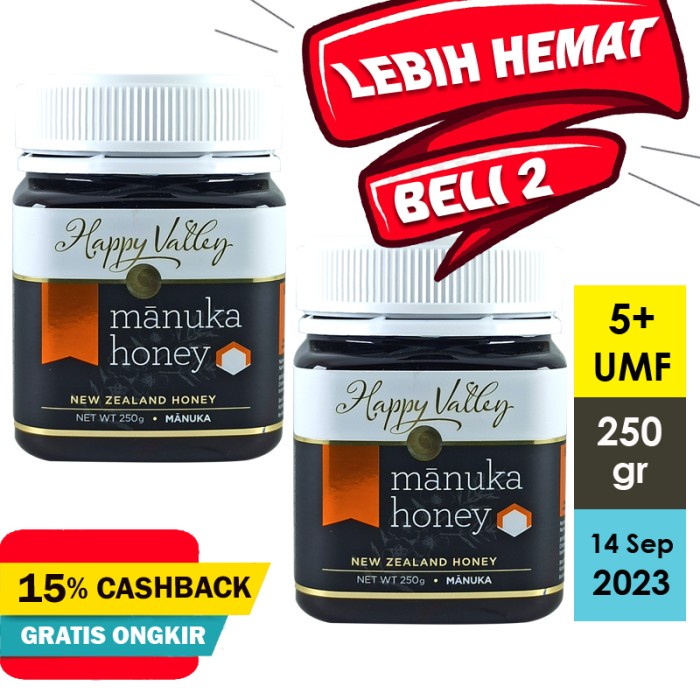 

b01n1nh Madu Happy Valley Manuka Honey Umf 5+ 250Gr Ds201Fs