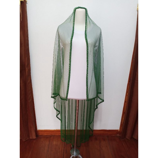 Slayer veil pengantin/kerudung pengantin/hijab pengantin elegan/Veil pengantin/jilbab pengantin HIJAU BOTOL