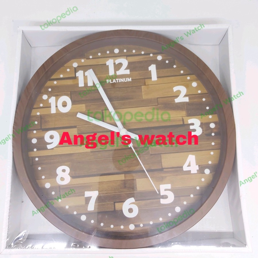 jam dinding motif kayu vintage plastic case murah