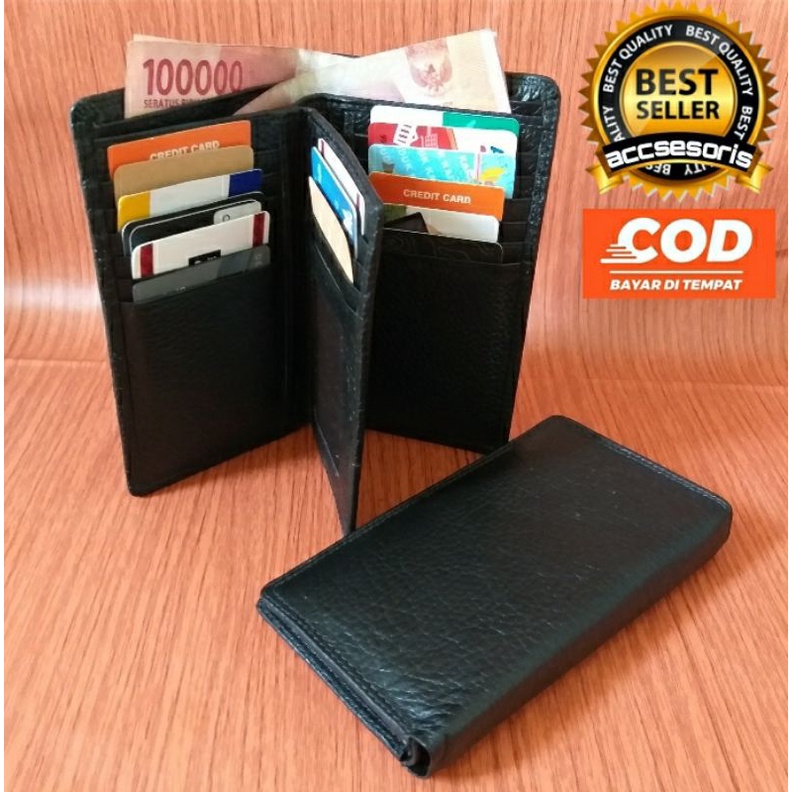 Dompet kulit sapi asli ukuran tanggung dompet pria