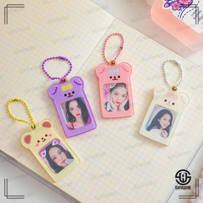 Gantungan Kunci Korea Cartoon Bear Hhoto Frame Keychain Girl Acrylic