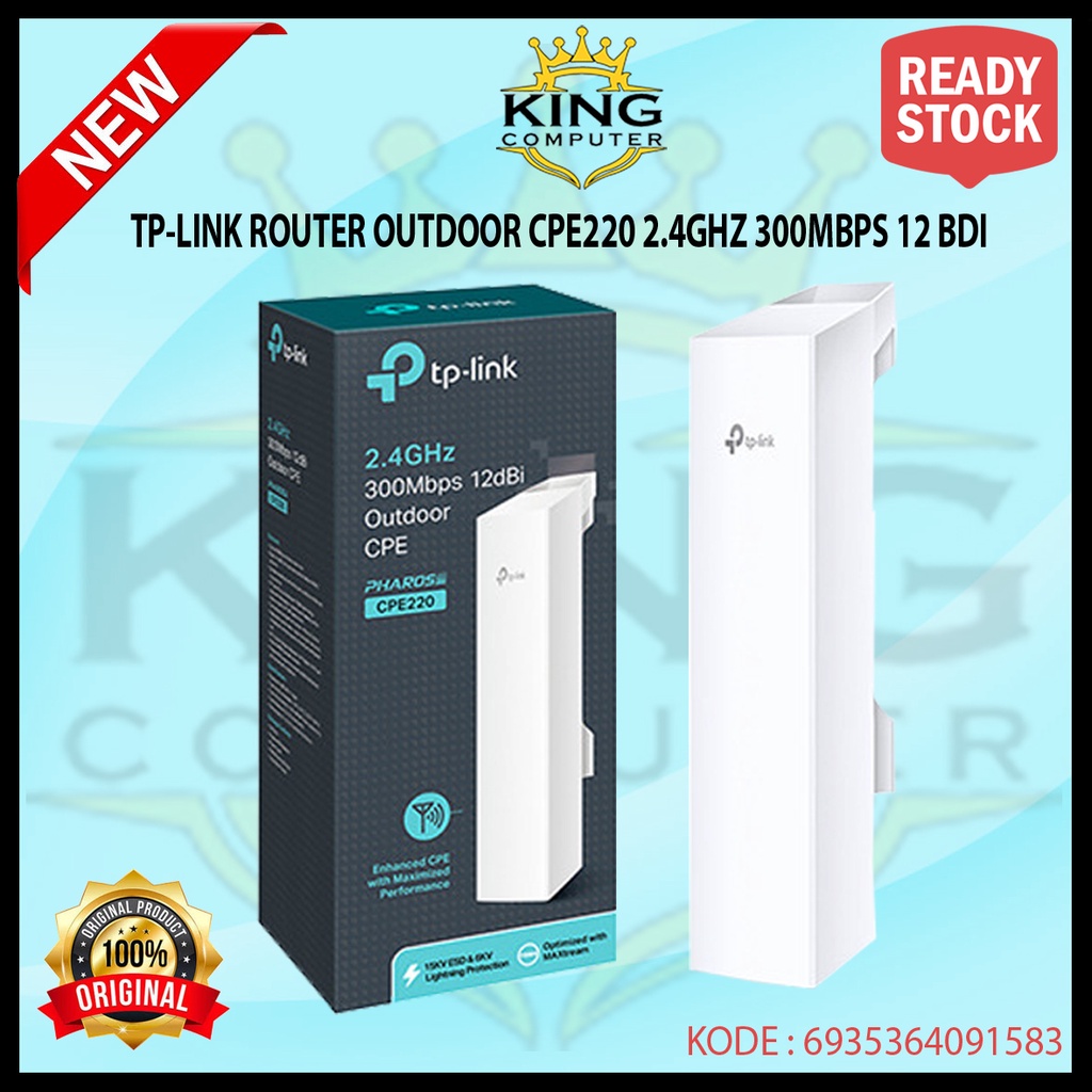 ROUTER OUTDOOR TPLINK TP-LINK CPE220 300MBPS 12DBI GARANSI RESMI