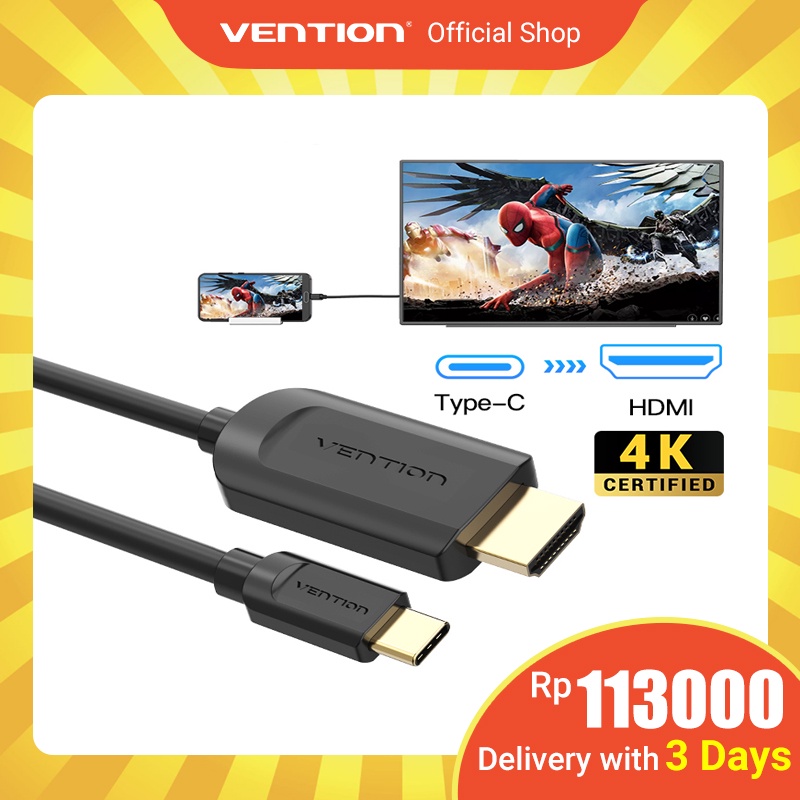 Vention USB C To HDMI Cable 4K USB C HDMI Cable For Laptop Samsung Huawei Cellphone