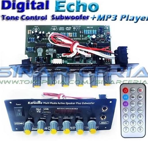 Kit Tone Control Digital Mic Echo Ic Lm324N + Subwoofer + Mp3 Bl-206 Termurah