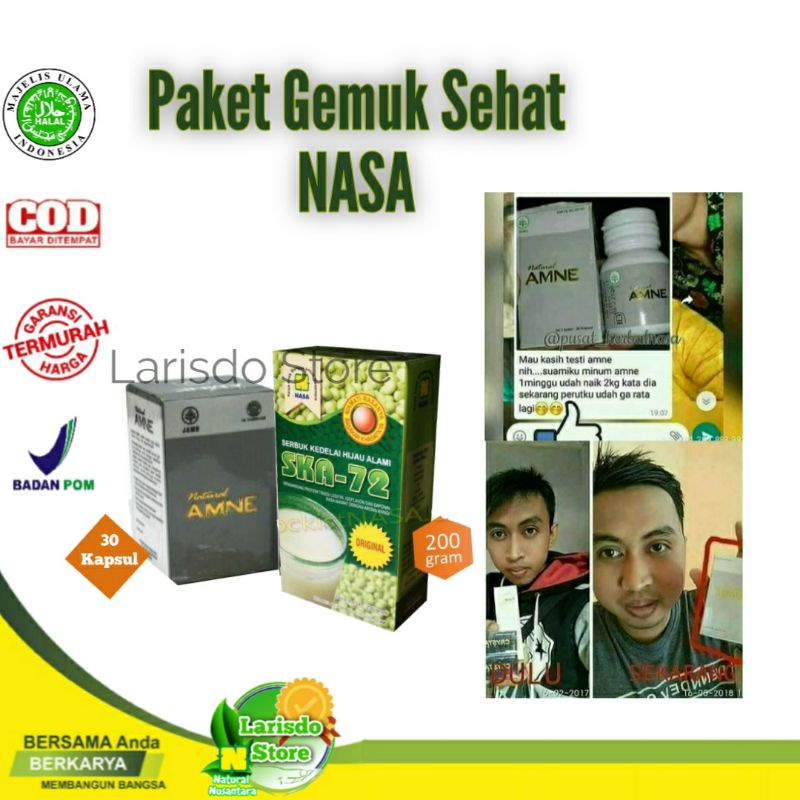 PAKET SUPLEMEN VITAMIN OBAT PENGGEMUK GEMUK BADAN PERMANEN NASA BPOM ORIGINAL AMAN HALAL