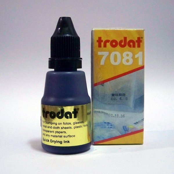 

Tinta untuk plastik kaca keramik Trodat 7081 warna Hitam