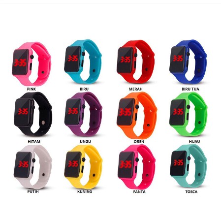 Tangerang Jam tangan LED kotak digital Fashion Anak dan Remaja