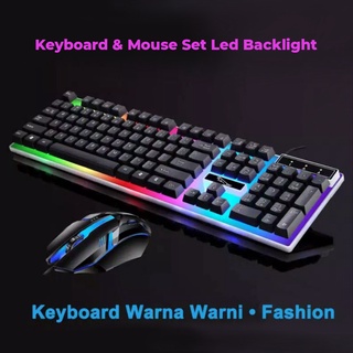 【BISA COD】Keyboard Dan Mouse Gaming PC Full Set LED RGB Waterproof Acetech G21B For PC Laptop