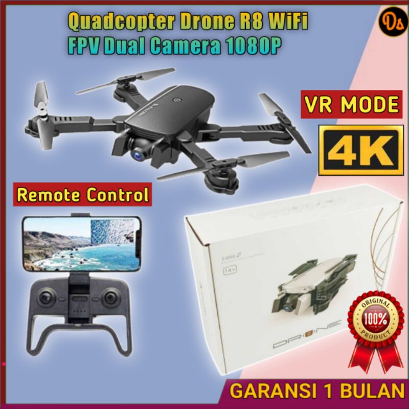 PROMO Drone kamera 4k Quadcopter Drone R8 WiFi FPV Dual Camera 1080p drone termurah dron kamera rc drone murah drone mini kamera drone kamera jarak jauh racing drone 4k 7RTH5JBK