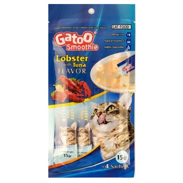 Gatoo Smoothie Lobster Tuna 60 g Cat Liquid Snack Creamy Treats Kucing