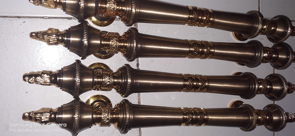 Handle Pintu Rumah Kuningan Cemara 47 Cm Tarikan Pintu Rumah Antik