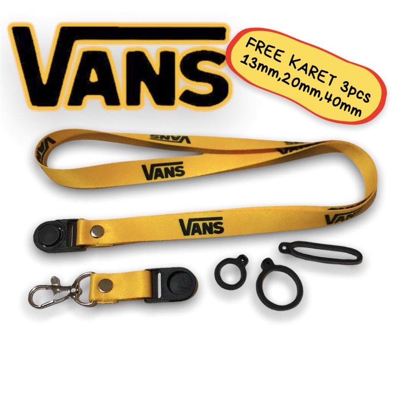

Lanyard VANS kuning tali lanyard DISTRO gantungan kunci name tag id card kartu nama / tali lanyard gantungan leher