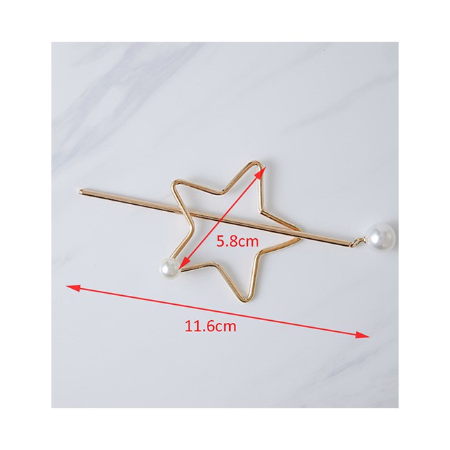 LRC Jepit Rambut Fashion Silver Color Star Shape Decorated Hair Accessories