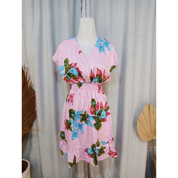 DASTER MINI MOZA RAMPEL BUSUI FRIENDLY MOTIF-Daun Bunga Baby Pink