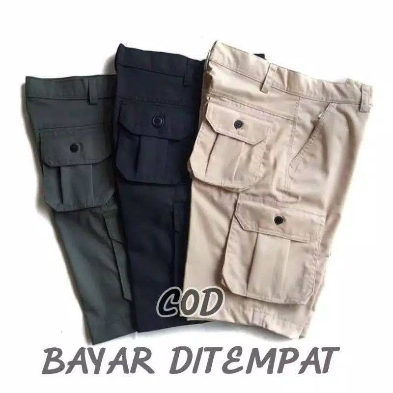 Celana Cargo Pendek Kargo Pria Size 27-38 Bahan Strecth Premium