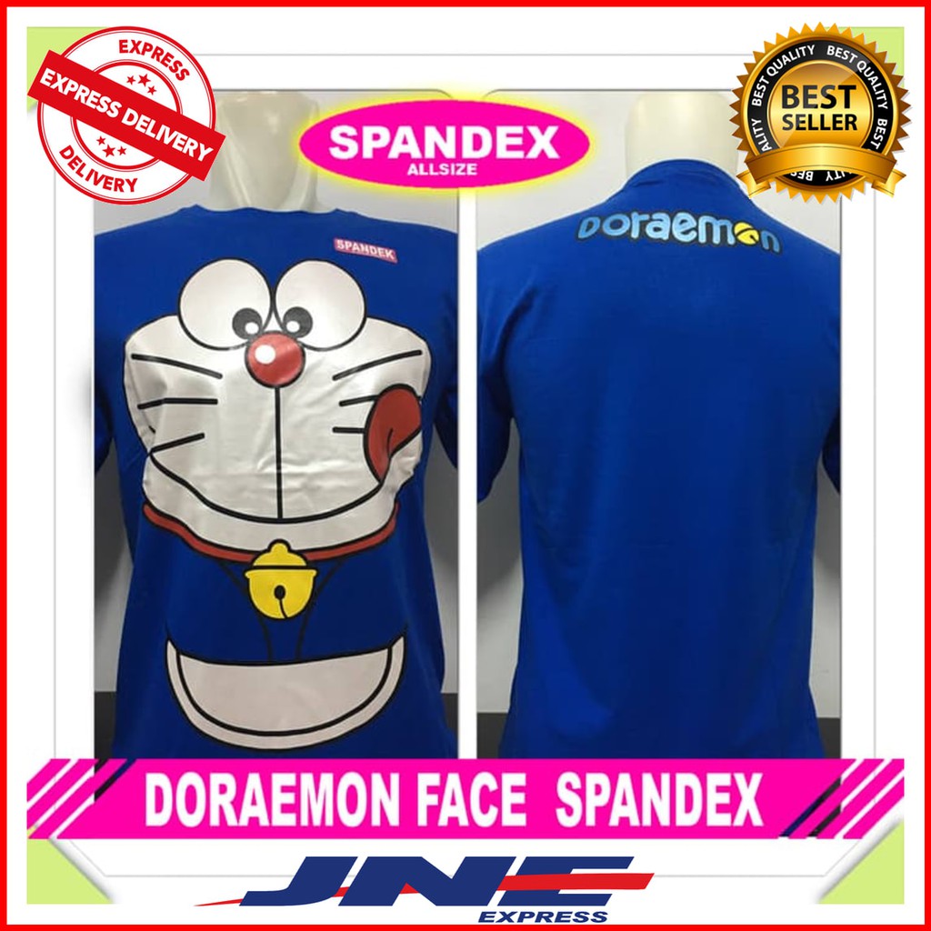 Baju Kaos Anime Kaos Bola Kaos Baju Distro Kartun Animasi DORAEMON FACE Biru Shopee Indonesia