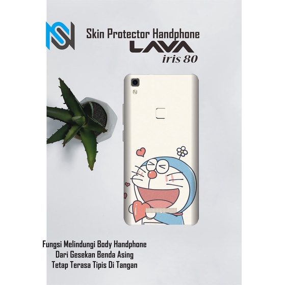 Isi 2pcs Garskin Hp Lava iris 80 Motif doraemon - Free Custom Motif