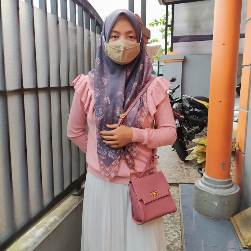 READY TAS KULIT JERUK WARNA SALEM 17X17cm