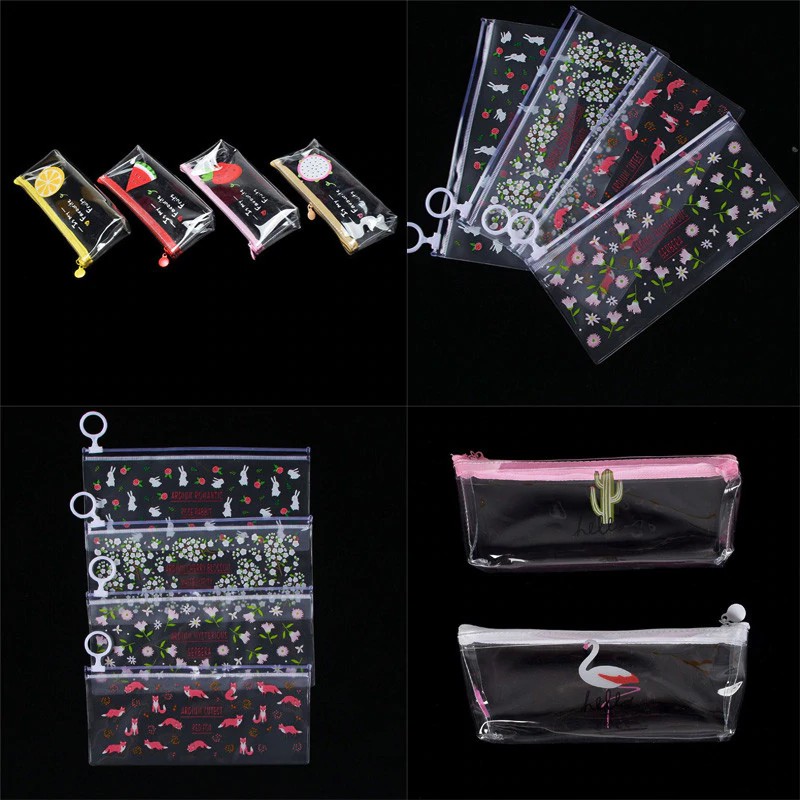 

1 Pcs Animal Plants Pencil Base Box High Quality Thicken PVC Transparent School Supplies Stationery