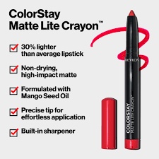 REVLON Colorstay Matte Lite Crayon (Full-Coverage Matte Lip Color Crayon)