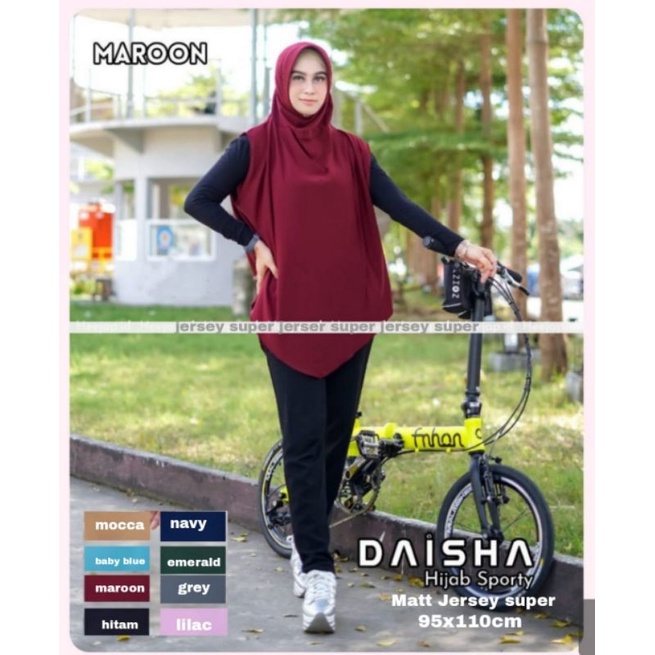 Hijab Olahraga Muslimah Syari Jumbo Menutup Dada dan Perut Bahan Jersey Super Tebal-4