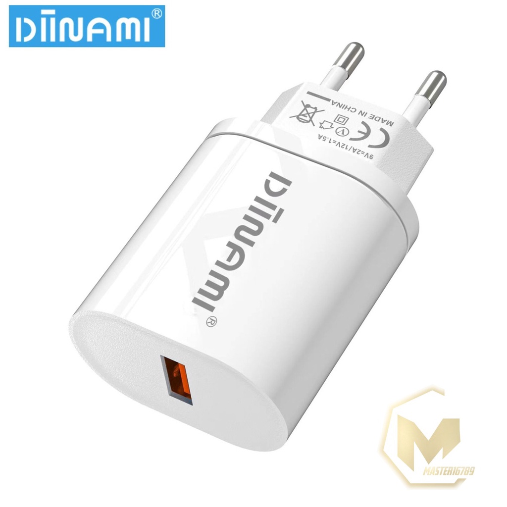 DIINAMI Adaptor Charger DM-Q1 Batok Charger Single Port Quick Charger 18W Qualcomm QC3.0 3A Output - Garansi Original Resmi 1 Tahun MA3389