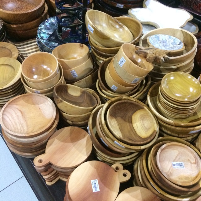  Piring  kayu dan  gelas  bambu Shopee Indonesia