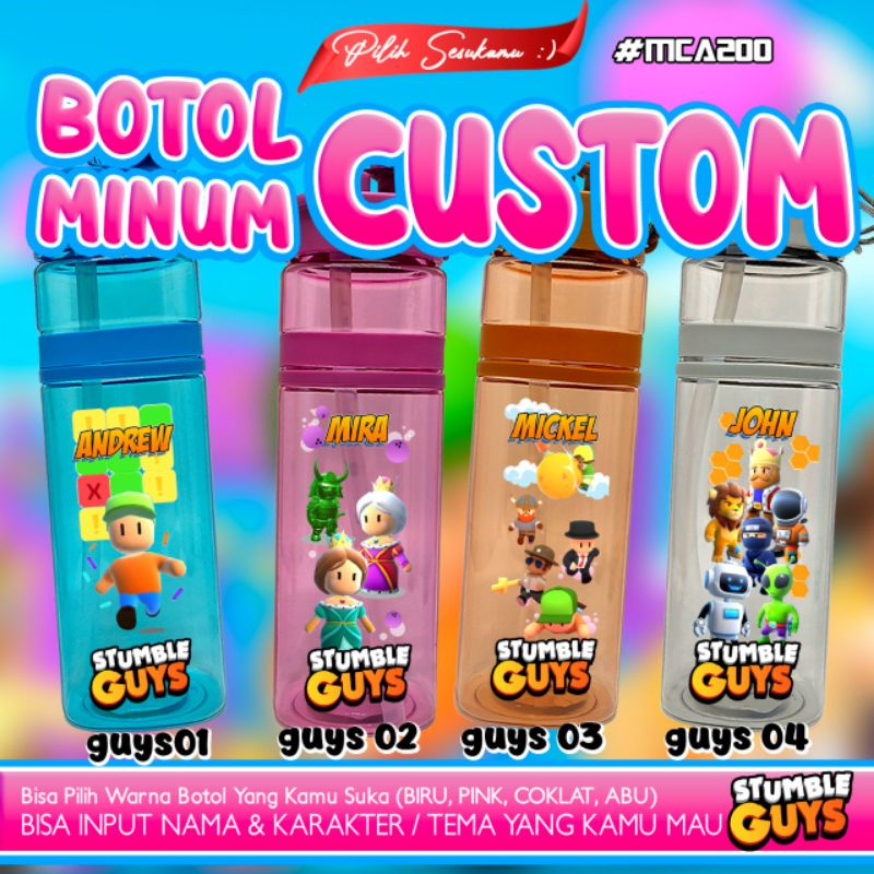 Botol Minum Custom Anak tema STUMBLE GUYS