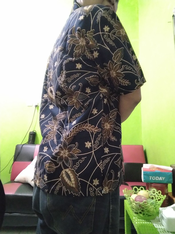 Batik Pria Kembang Biru Batik Solo Halus Asli Katun Primisima Full Furing