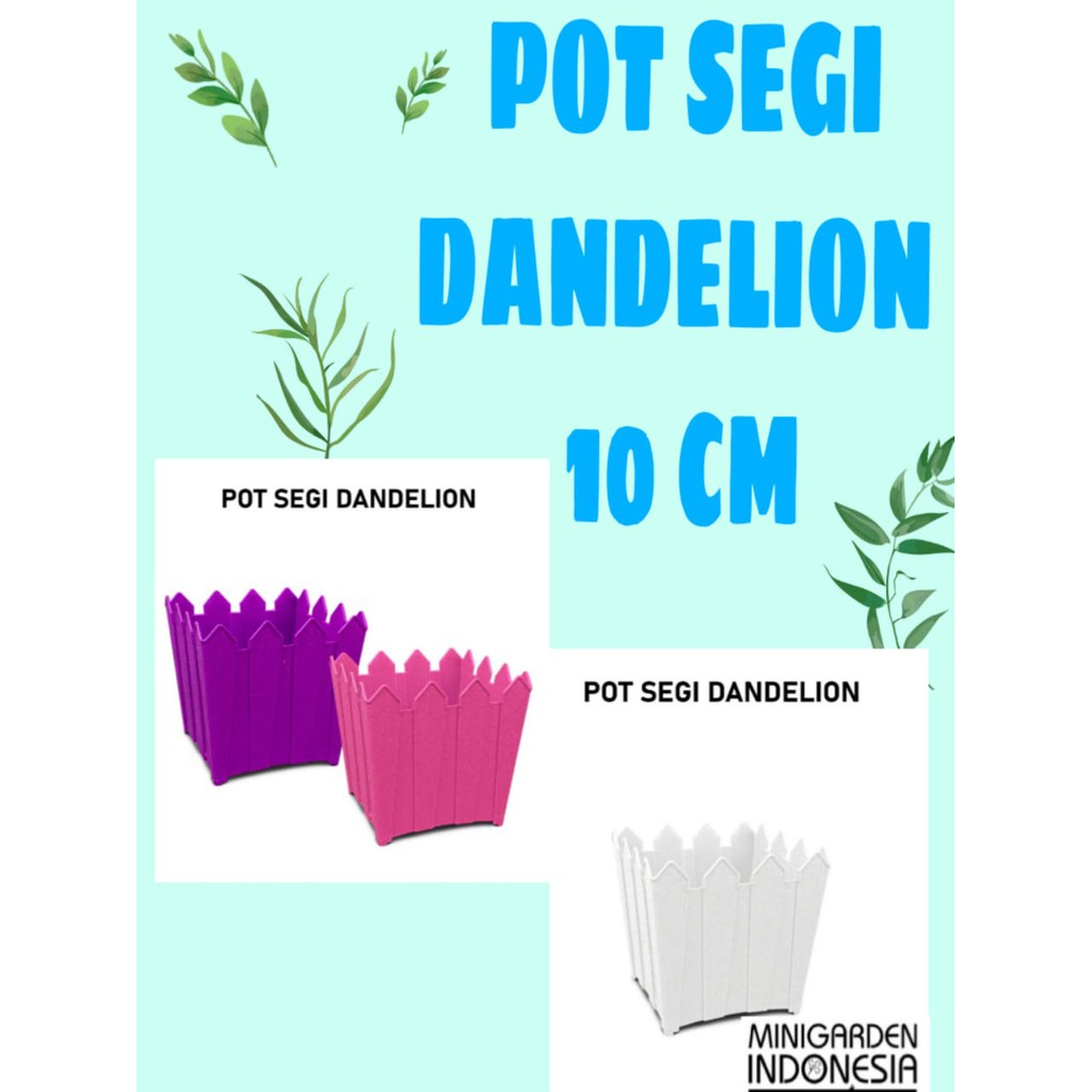 POT SEGI DANDELION 10 CM artifical pot bunga plastik tanaman hias orchid dekorasi pot putih