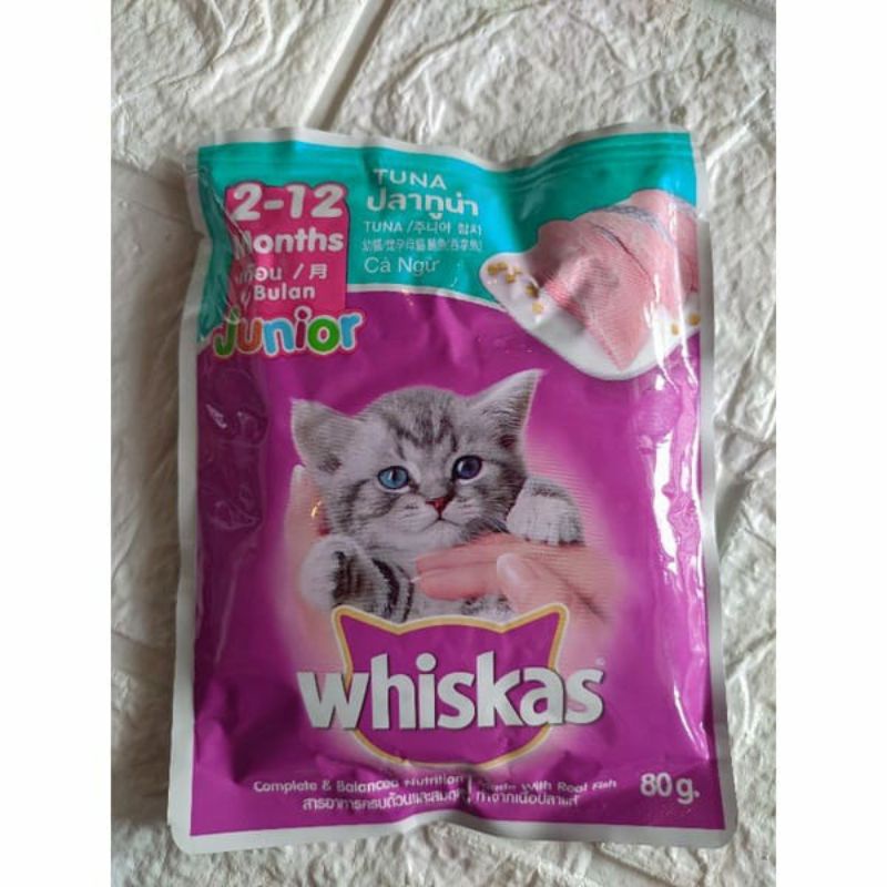 Whiskas Junior Tuna Pouch Makanan Kucing Basah (85gr)