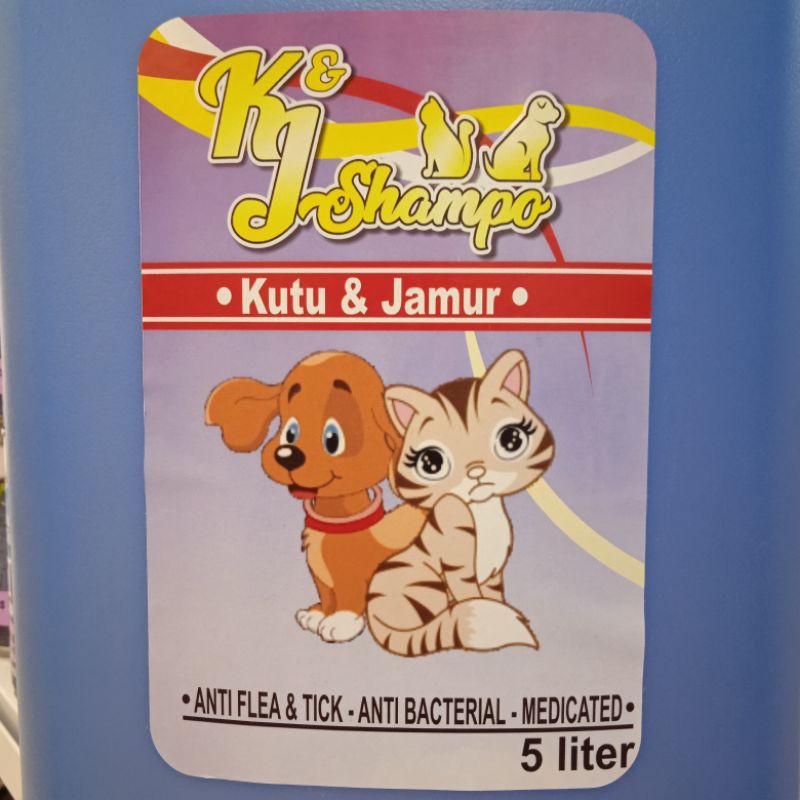 Shampo Kutu + Jamur + Conditioner Kucing dan Anjing 5 Litter - K&amp;J sampo Hewan