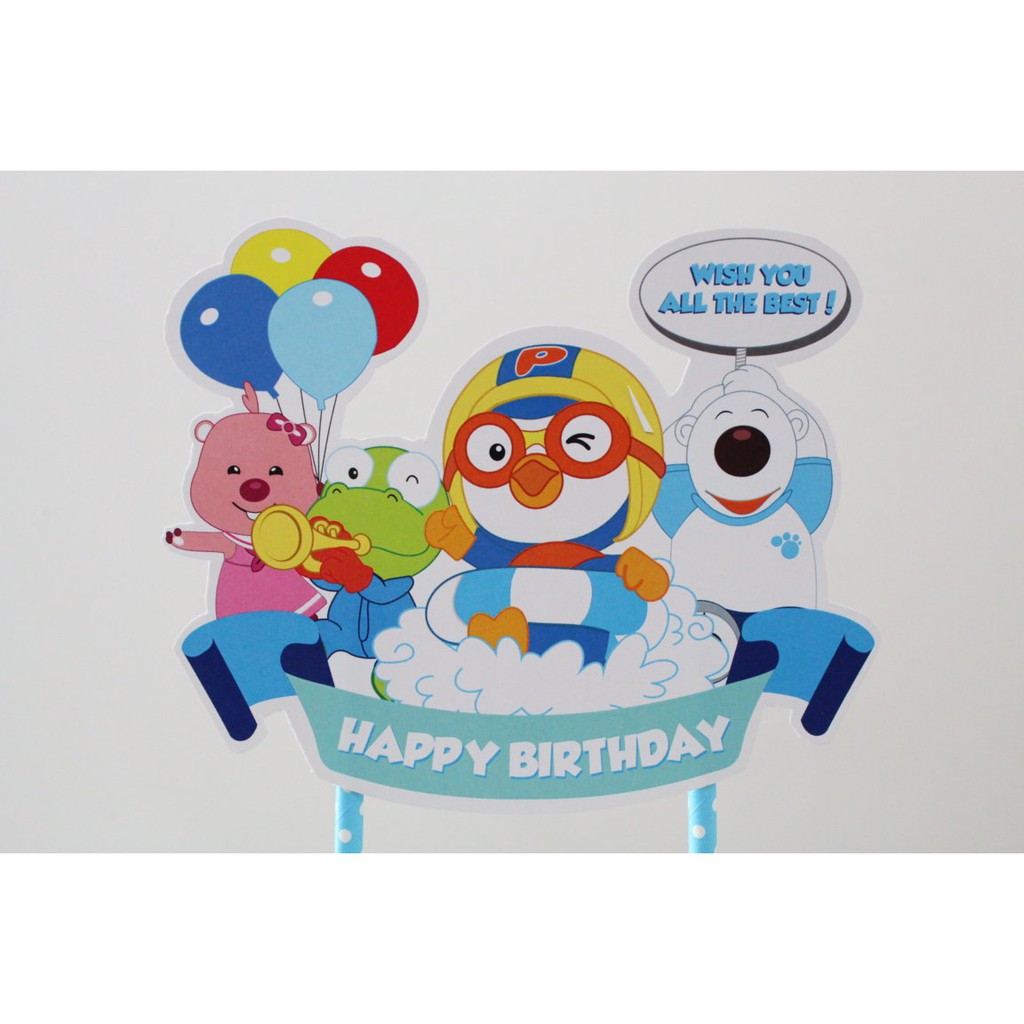 cake topper pororo / tusukan kue pororo / hiasan kue pororo