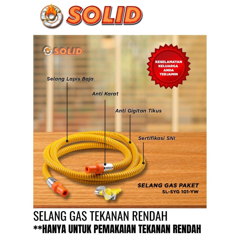 Solid Selang Gas SL-SYG 101-YW lapis Baja Anti Tikus + Karat - Low Pressure