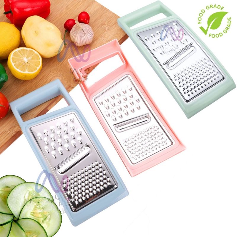 Parutan Keju Besar 3 in 1 Parutan Dapur Multifungsi 4 in 1 Stainless Steel / Parutan Buah Sayur Keju