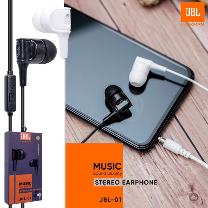 HEADSET JBL 01 MUSIC STEREO EARPHONE EXTRA BASS HF JBL01 PREMIUM IMPORT